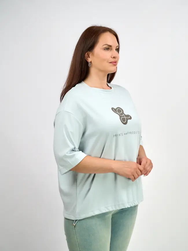 Лонгслив с принтом 95047 Размеры 48-58 фото 39