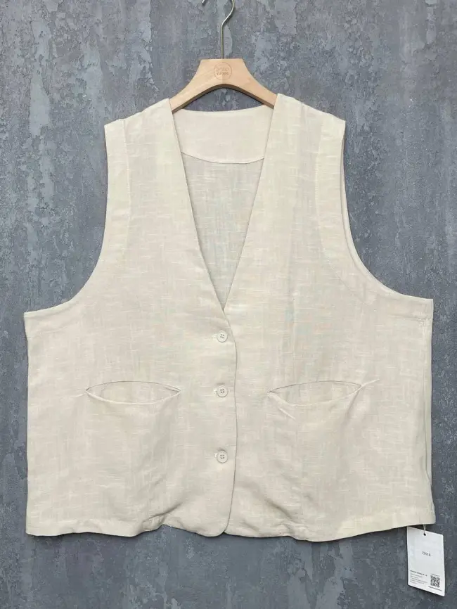 Удлиненный жилет 25018 (натуральный) Уценка фото 1