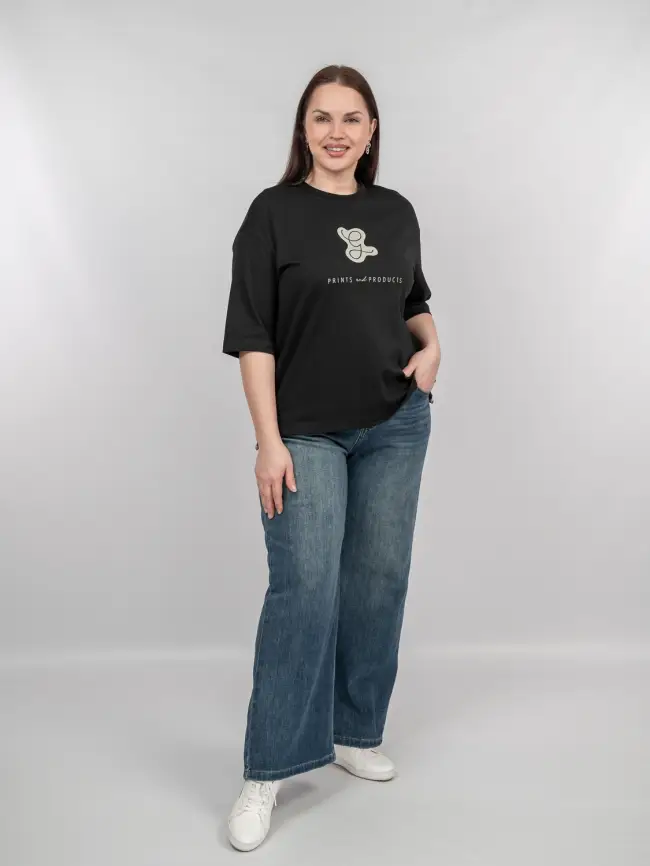 Лонгслив с принтом 95047 Размеры 48-58 фото 81