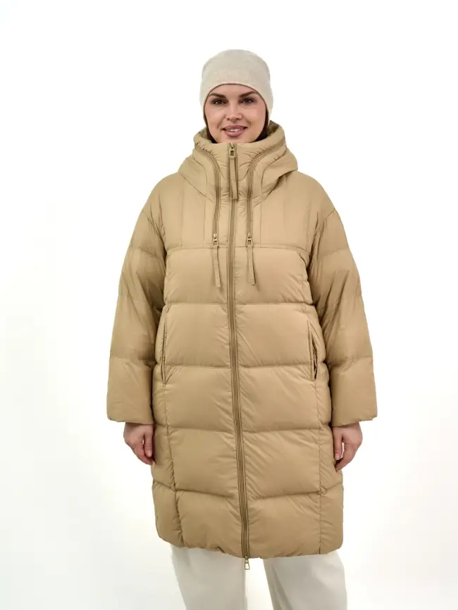 Пуховое пальто 870 Размер 48-54 фото 1