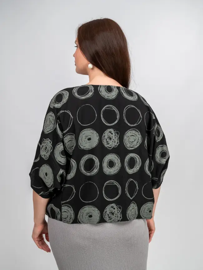 Блуза оверсайз ЭттоПлюс 31599 Размер 48-58 фото 23