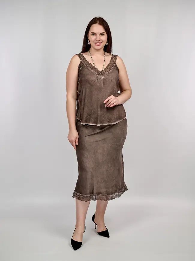 Юбка с кружевом 6388 Италия Размер 50-56 фото 3