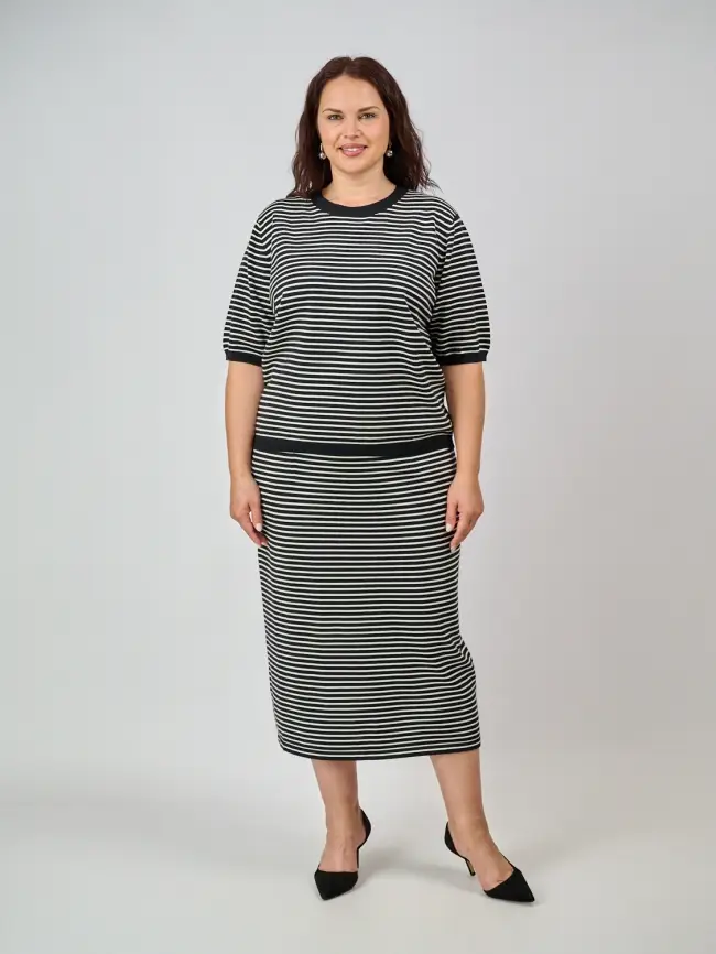 Юбка в полоску ЭттоПлюс 25413 Размер 50-58 фото 2