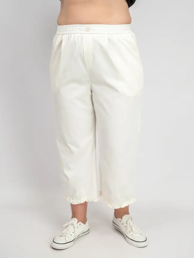 Брюки лето с рюшами 1239 размеры 48- 58 фото 4