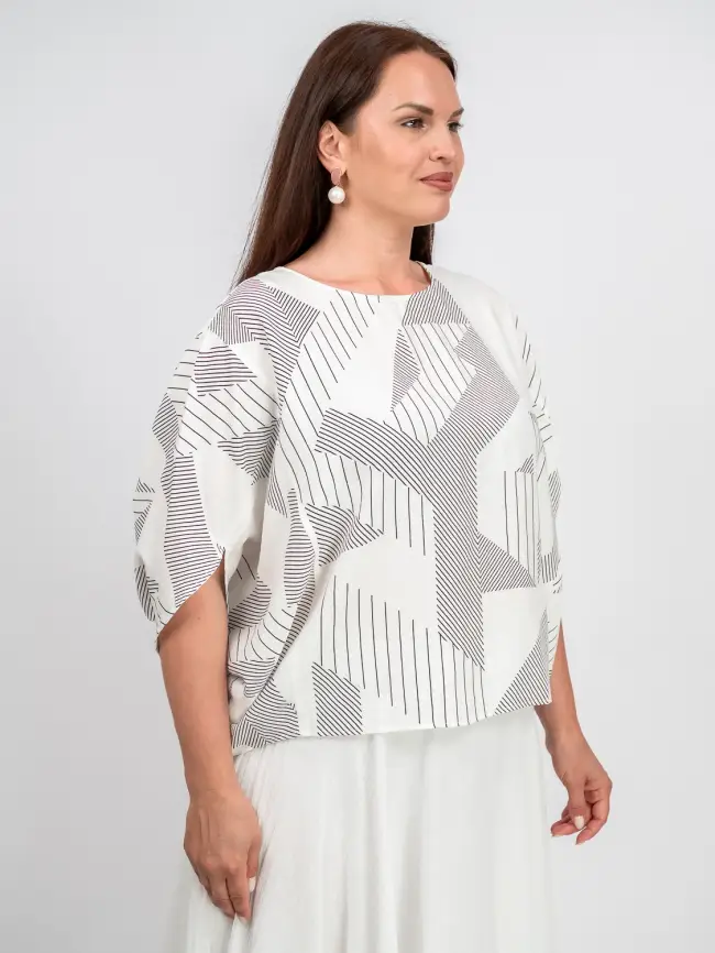 Блуза оверсайз ЭттоПлюс 31599 Размер 48-58 фото 4