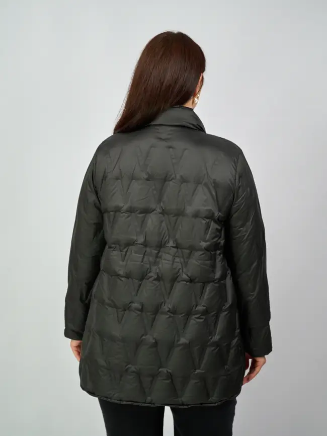 Удлинённая пуховая куртка 90312 Размеры 46-52 фото 25