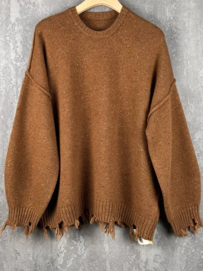 Джемпер рваный оверсайз 58196 Размер 48-58 фото 3