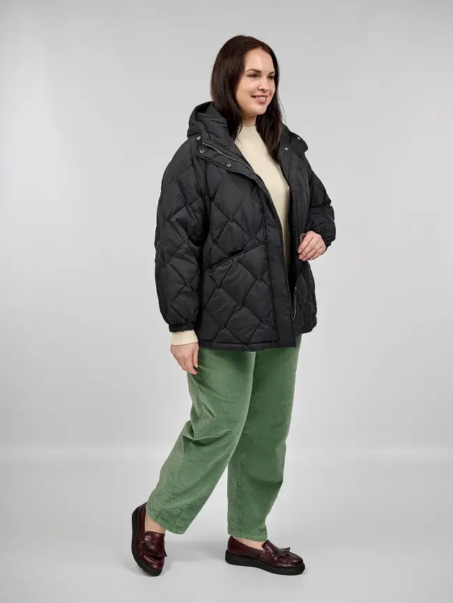 Стеганая куртка с капюшоном 8815 Размер 48-54 фото 21