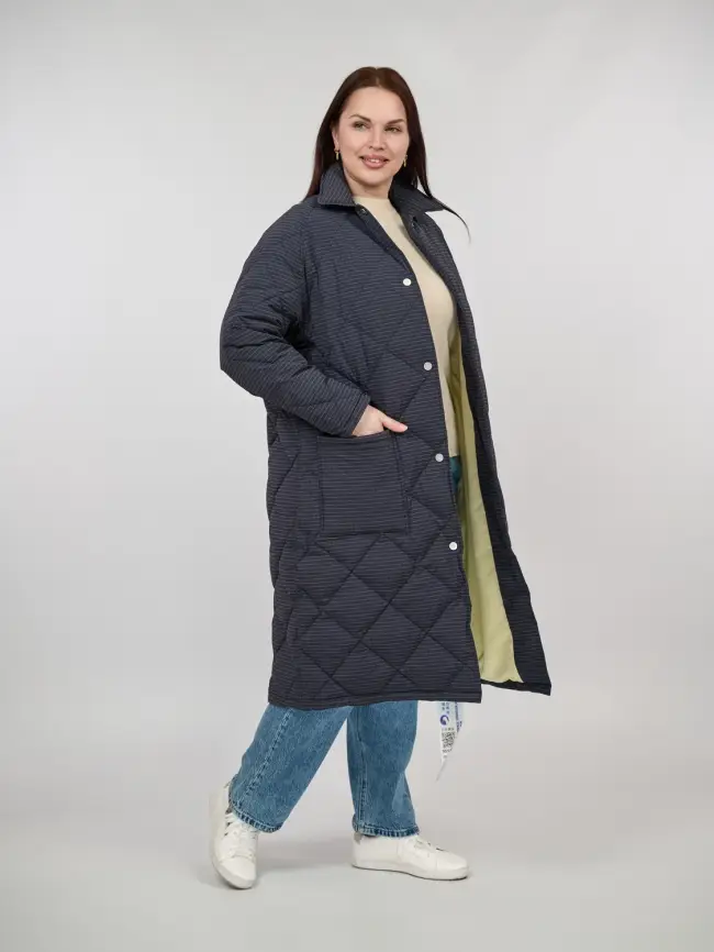 Пуховое пальто 61010 Размер 50-56 фото 5