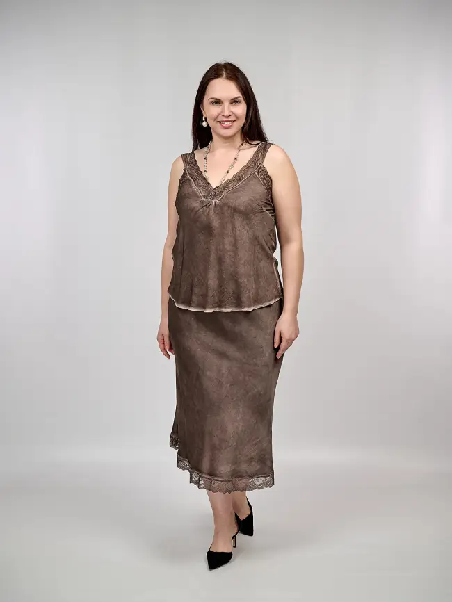 Юбка с кружевом 6388 Италия Размер 50-56 фото 5