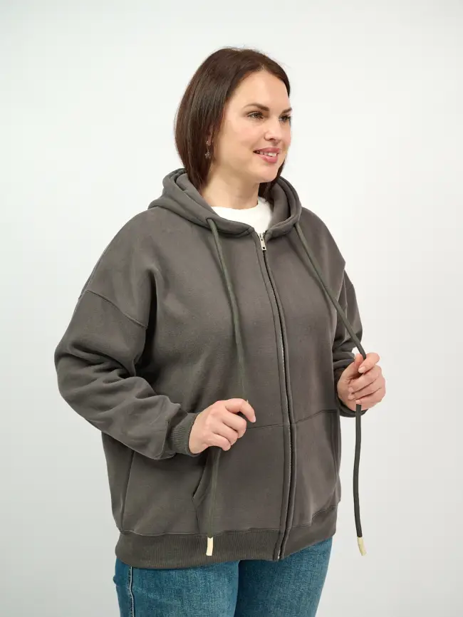 Худи зип утепленное оверсайз 506 Размер 50-58 фото 146