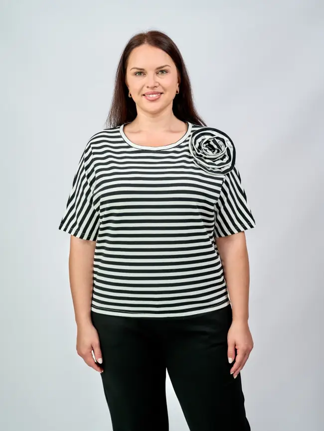 Футболка полоска ЭттоПлюс 33415 Размеры 50-58 фото 38