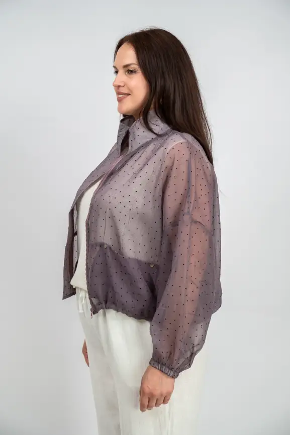 Ветровка-пыльник в горох 6703 Размер 50-58 фото 51