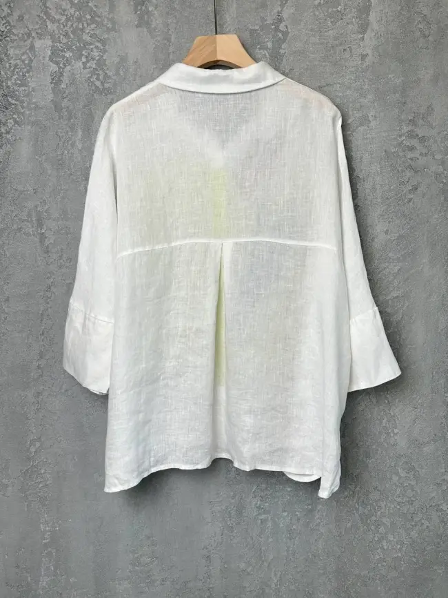 Льняная рубашка с тюльпаном 8342 Размер 50-58 фото 7