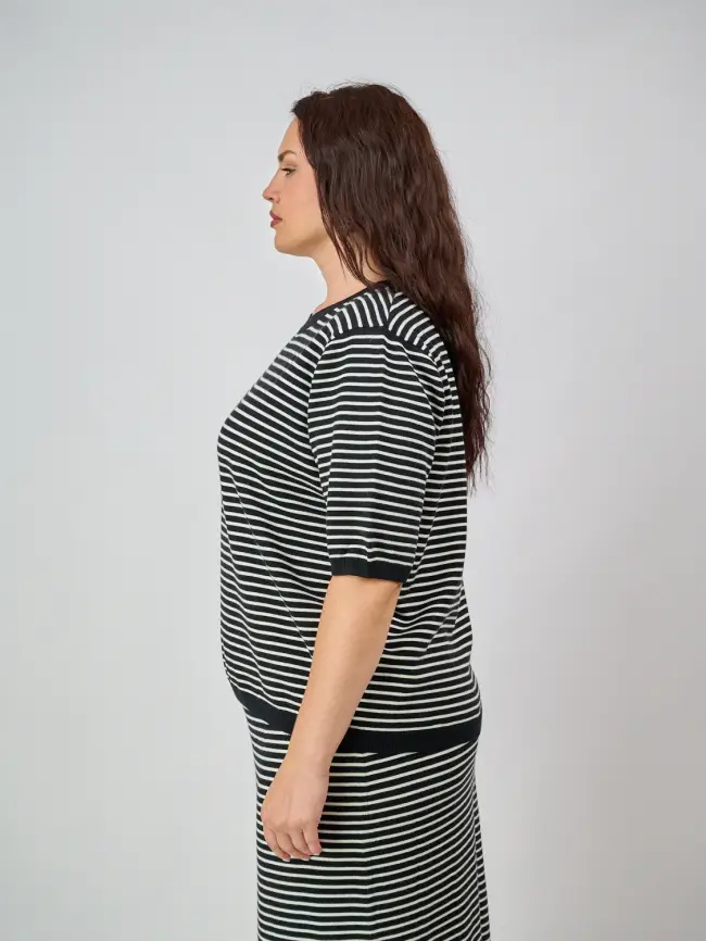 Джемпер в полоску ЭттоПлюс 25412 Размер 50-58 фото 16