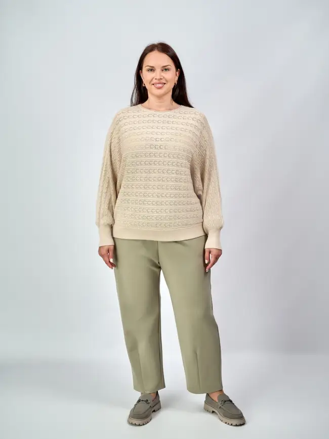 Джемпер "Ажурная вязка"ЭттоПлюс 6767 Размер 54-60 фото 4