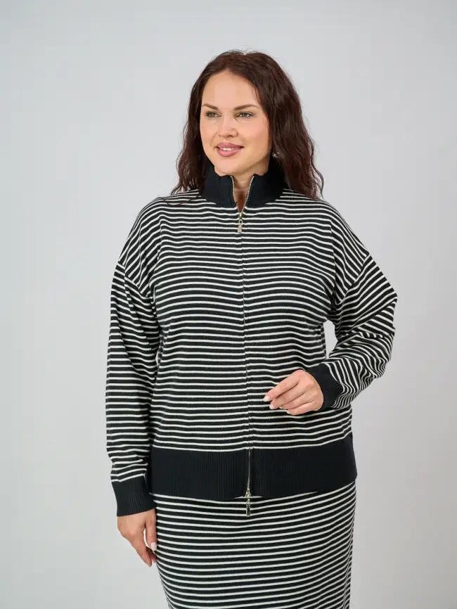 Джемпер на молнии ЭттоПлюс 25411 Размер 52-58 фото 16