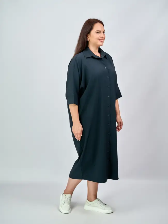 Платье рубашка ЭттоПлюс 33585 размер 52- 58 фото 3