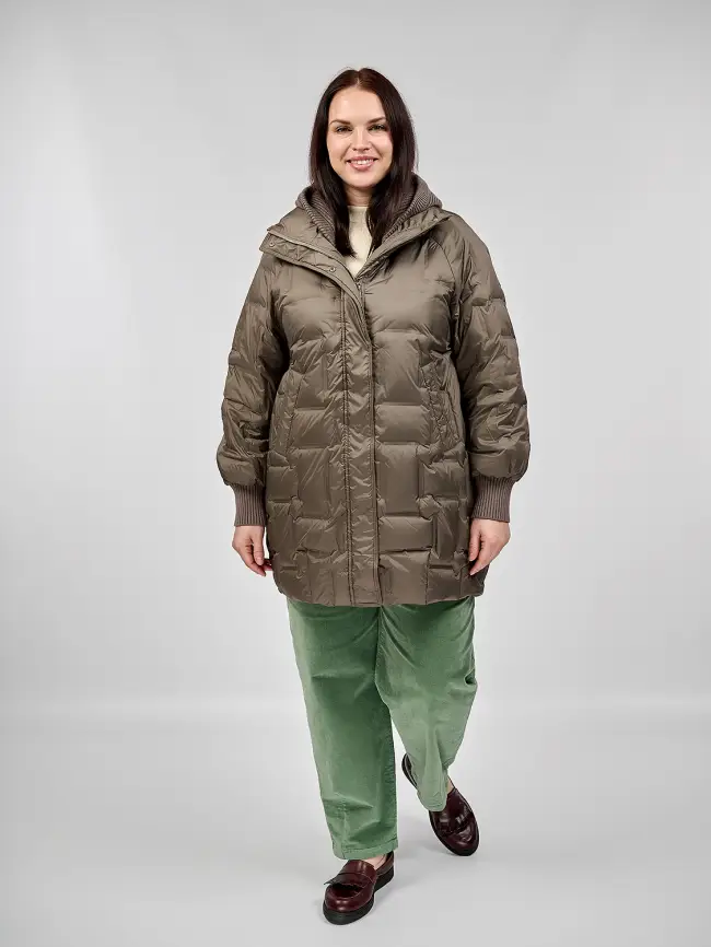 Пальто с вязаным капюшоном №2 8893 Размер 50-56 фото 9