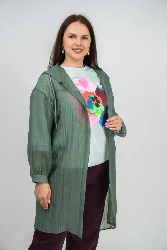 Пыльник рубашка удлиненный 9087 Размер 50-58 фото 27