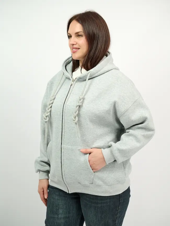 Худи зип утепленное оверсайз 506 Размер 50-58 фото 120
