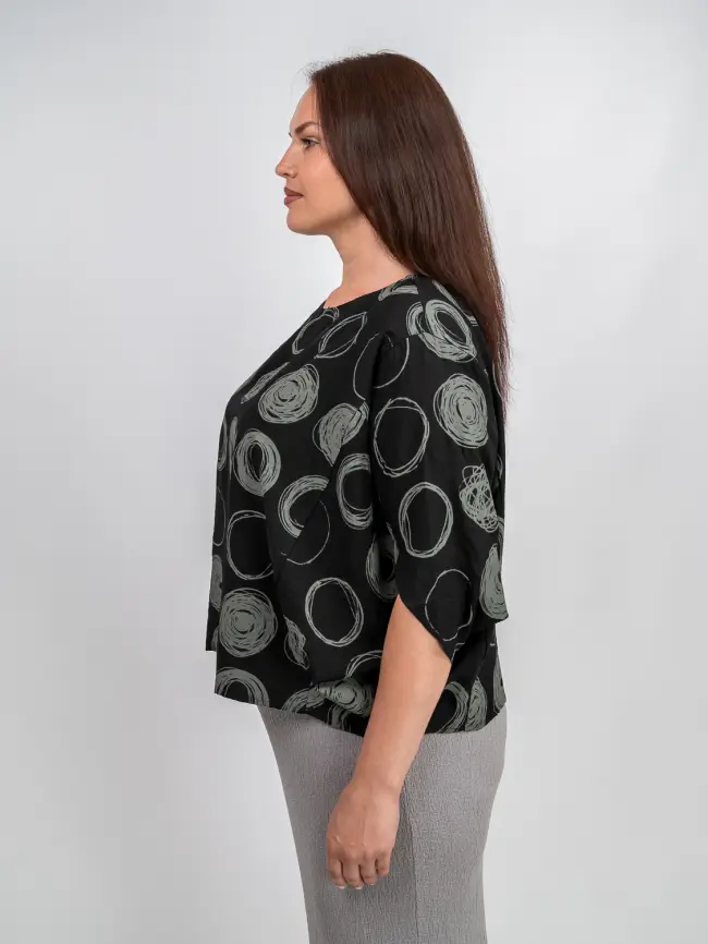 Блуза оверсайз ЭттоПлюс 31599 Размер 48-58 фото 24