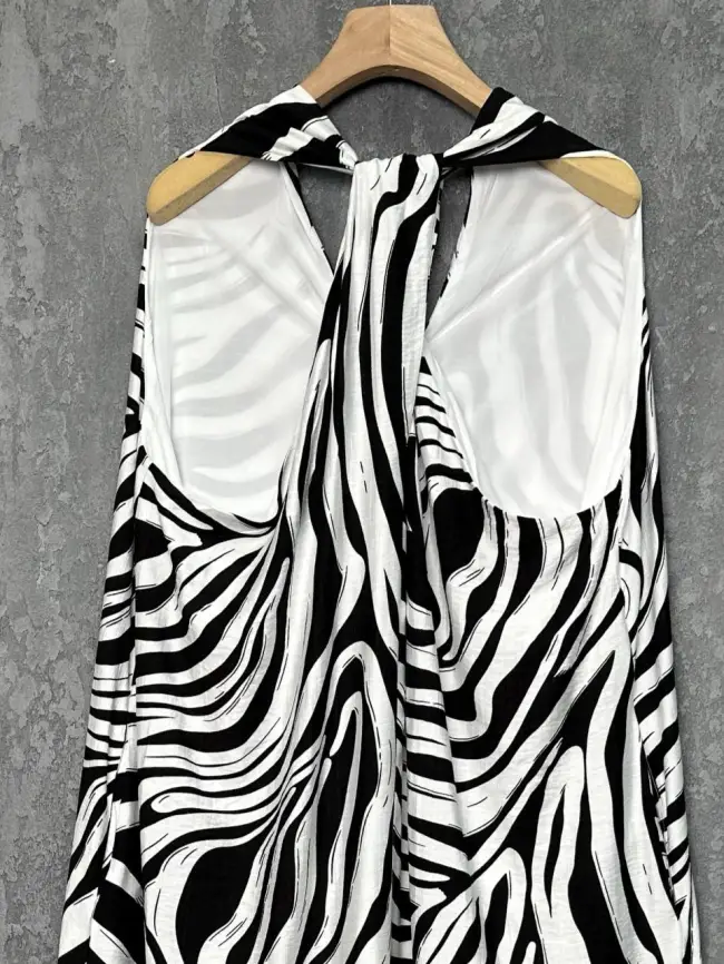 Сарафан в полоску черно-белый ЭттоПлюс 027-3 размер 52- 56 фото 21