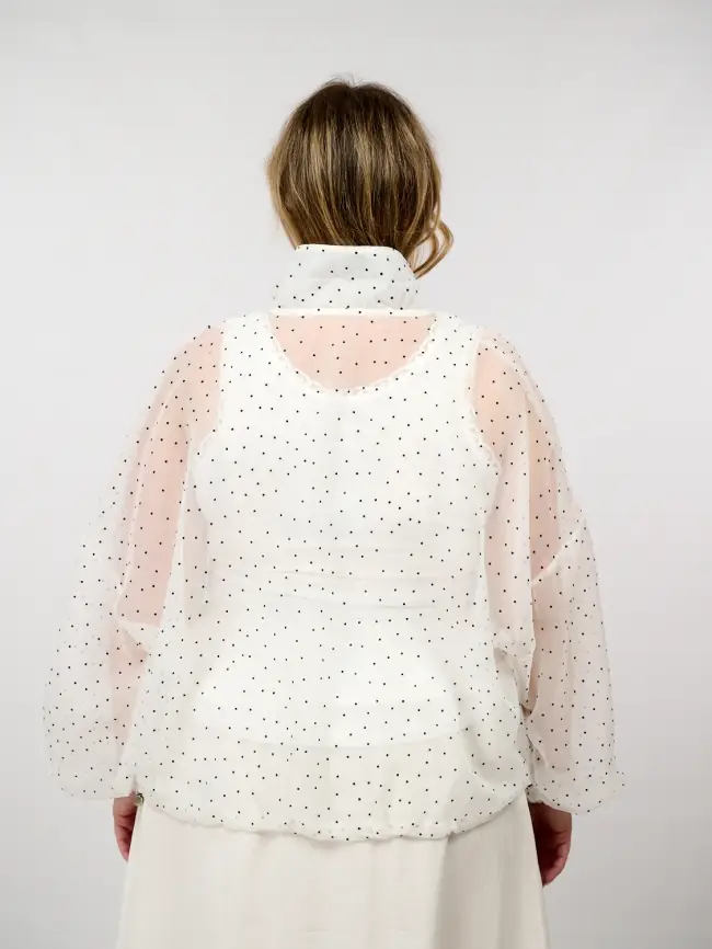 Ветровка-пыльник в горох 6703 Размер 50-58 фото 9