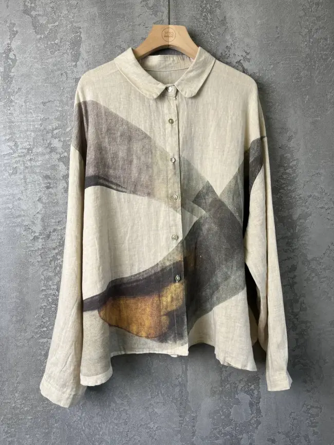 Льняная рубашка 8519 фото 4