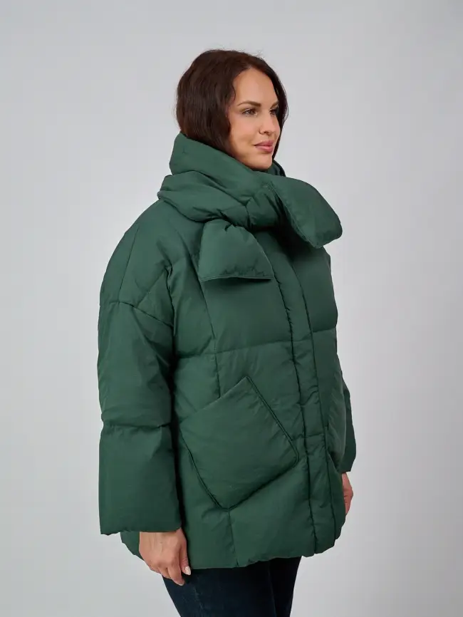Пуховик женский с шарфом 8358 Размер 50-58 фото 70