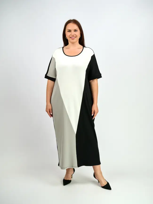 Платье три цвета ЭттоПлюс 34185 размер 54- 56 фото 2