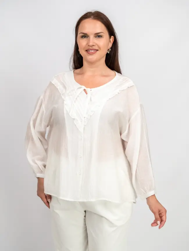 Блуза с оборками 7703 Размер 50-58 фото 4