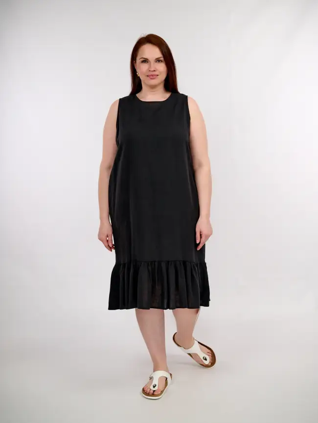 Сарафан волан лен 23300 Размер 54-58 фото 1