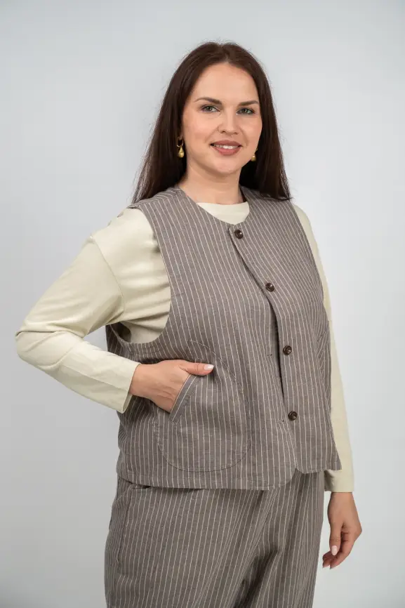 Жилет льняной ЭттоПлюс 88125 Размер 50-54 фото 17