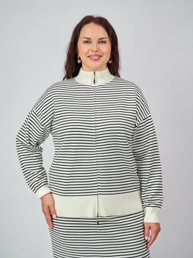 Джемпер на молнии ЭттоПлюс 25411 Размер 52-58 фото 4