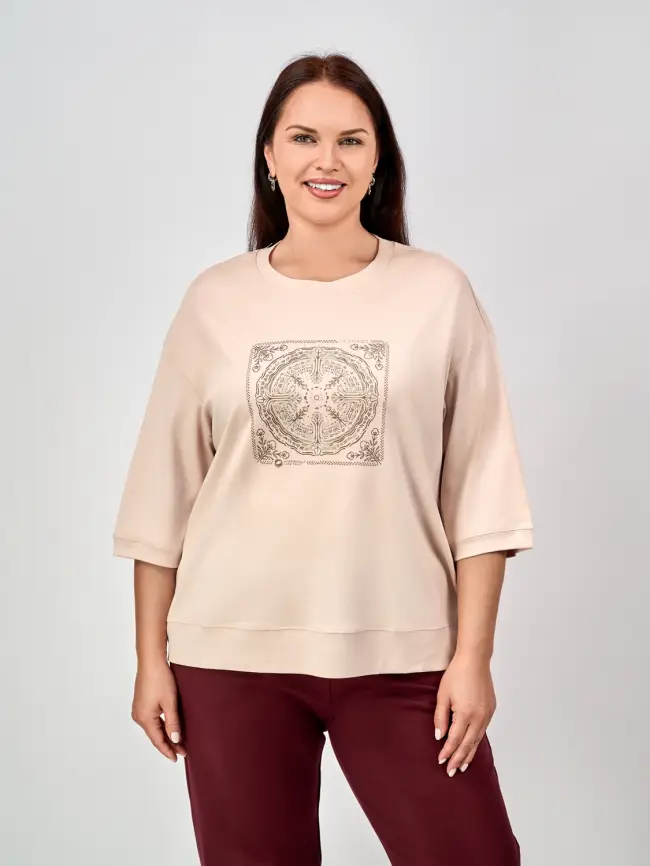 Лонгслив с принтом 95048 Размер 54-58 фото 6