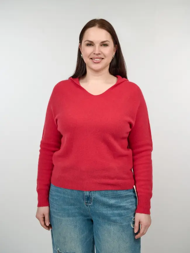 Шерстяной джемпер с капюшоном 25676 Размер 46-54 фото 14