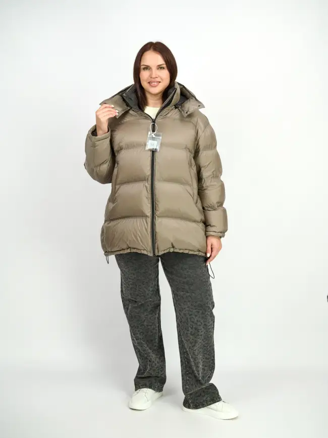 Пуховик зимний 9903 удлиненный Размер 50-60 фото 4