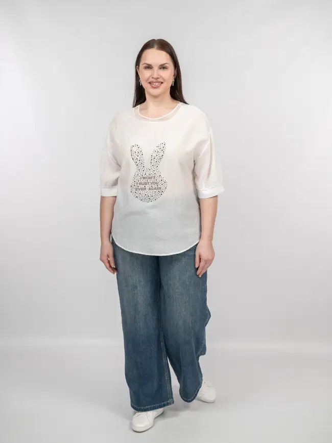 Футболка "Зайчик" 6928 Размер 50-56 фото 5