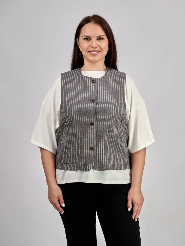 Жилет льняной ЭттоПлюс 88125 Размер 50-54 фото 3