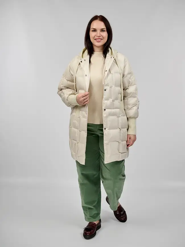 Пуховое пальто 6562 Размер 48-56 фото 7