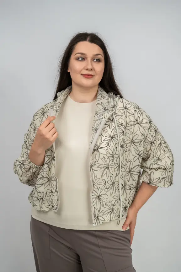 Ветровка-пыльник на молнии 9182 Размер 50-58 фото 13