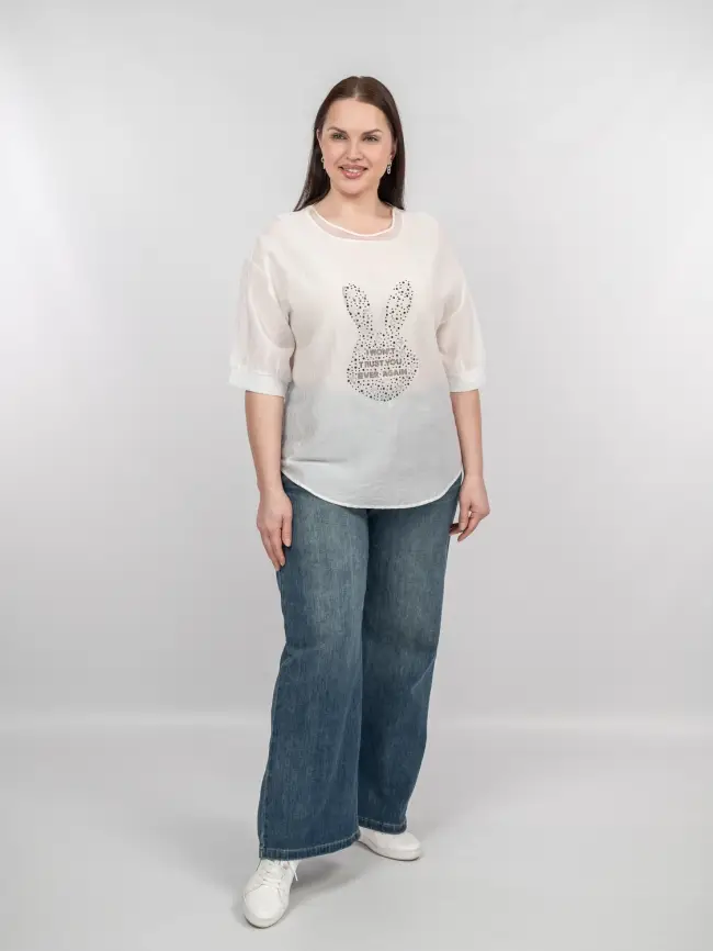 Футболка "Зайчик" 6928 Размер 50-56 фото 3