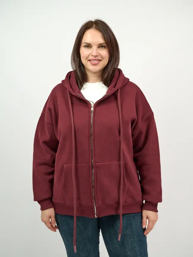 Худи зип утепленное оверсайз 506 Размер 50-58 фото 22