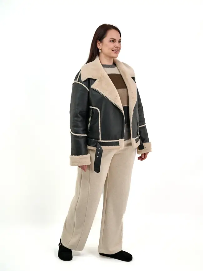 Дубленка авиатор 12105 Размер 46-54 фото 20