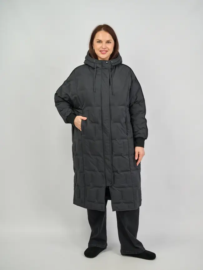 Пуховое пальто 6327 Размеры 50-60 фото 25