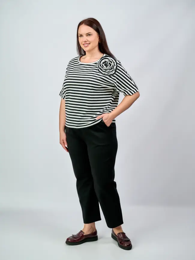 Футболка полоска ЭттоПлюс 33415 Размеры 50-58 фото 42