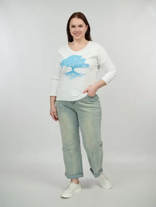 Лонгслив с принтом Италия 8811 Размер 50-58 фото 3