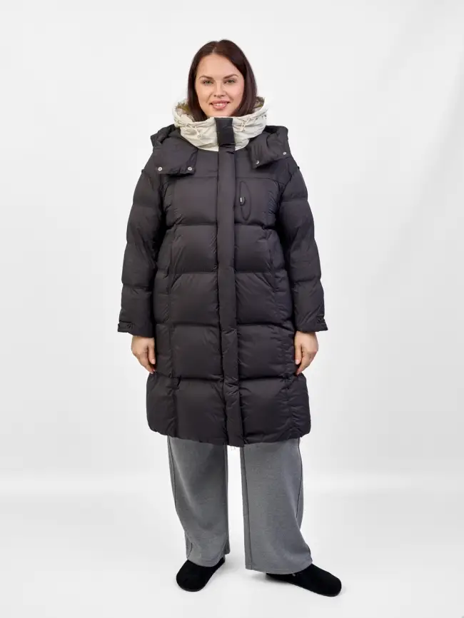 Пуховое пальто 8892 Размер 48-52 фото 1