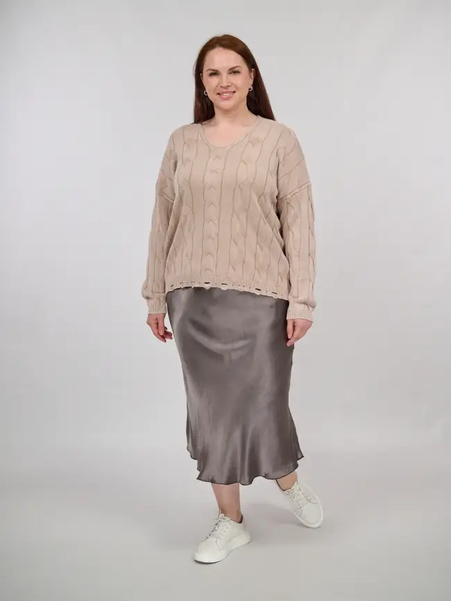 Джемпер Италия косы 3388 Размер 50-58 фото 1